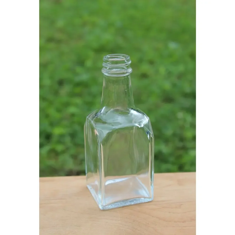 Simple Vintage Clear Glass Bottle / Flower Vase